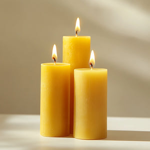 Five Pillar Beeswax Candles